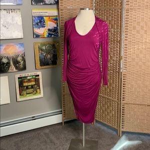 Venus ruched below the knee dress
